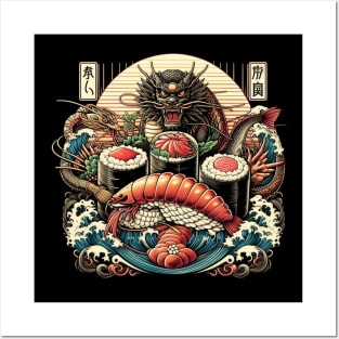 Sushi Dragon | Edo Era Inspired Japanese Sushi Posters and Art